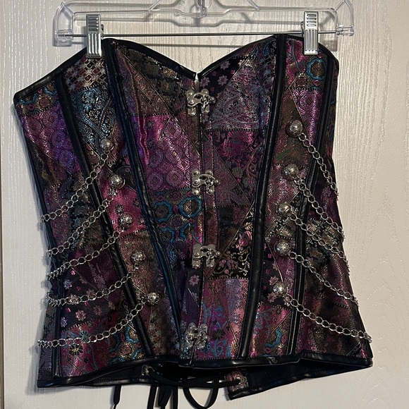 Charmian Tops - Elegant Multicolor Corset Crop Top